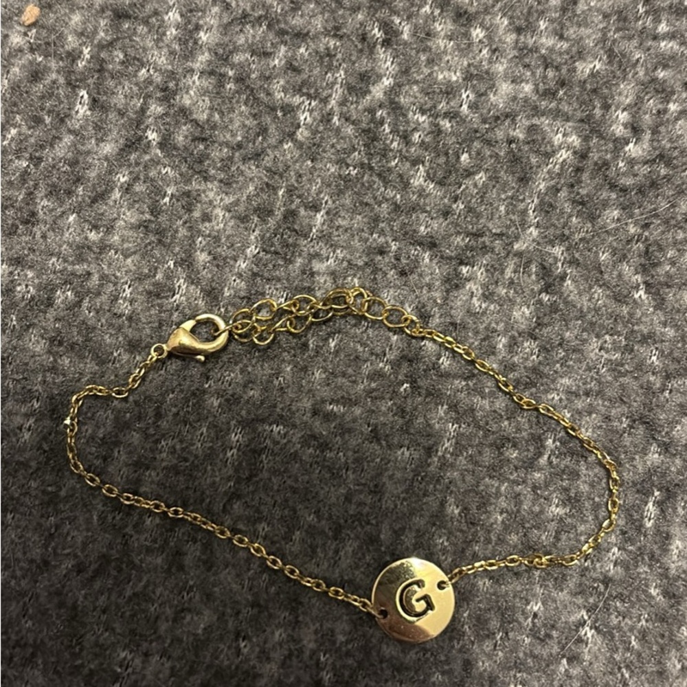Gold G Initial Bracelet